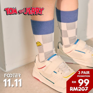 Tom and Jerry Cheese Tartan Plaid FOOTER Socks TJ01K (Kids)