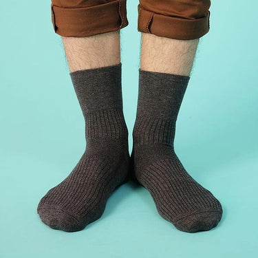 Gentleman's Plain Wide Cuff Socks Q51L