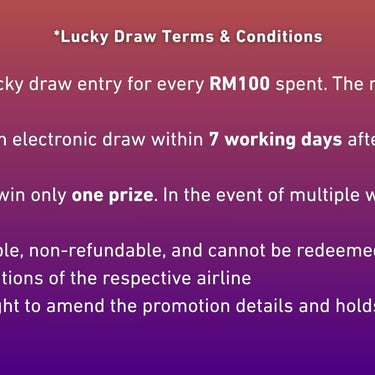 You are eligible to enter the Mid-Year Sale Lucky Draw