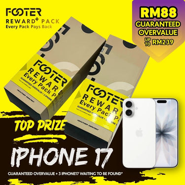 FOOTER Reward Plus Box (iPhone 17 inside)